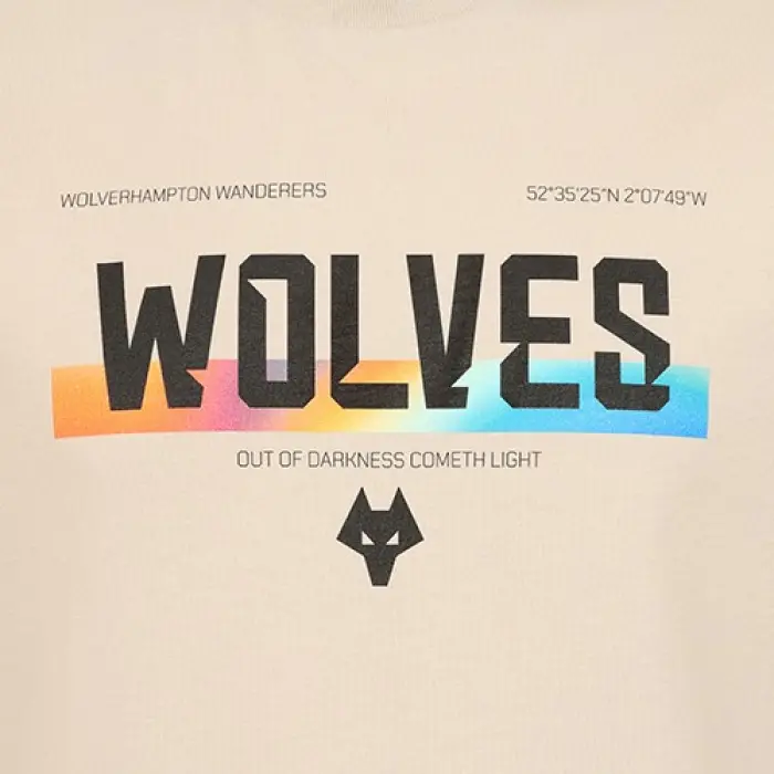 Wolverhampton Wanderers Shop | Gradient Wordmark T-Shirt – Beige Wolverhampton Wanderers Merchandise